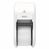 Compact Vertical Double-Roll Coreless Tissue Dispenser, 14.06 x 6.69 x 8.19, White (56767A)