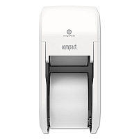 Compact Vertical Double-Roll Coreless Tissue Dispenser, 14.06 x 6.69 x 8.19, White (56767A)