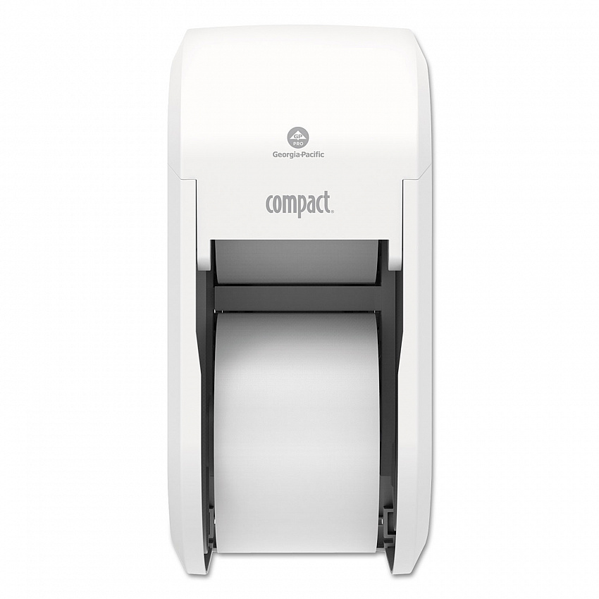 Compact Vertical Double-Roll Coreless Tissue Dispenser, 14.06 x 6.69 x 8.19, White (56767A)
