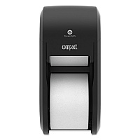 Compact Vertical Double Roll Coreless Tissue Dispenser, 14.06 x 6.69 x 8.19, Black (56790A)