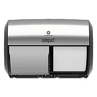 Compact Coreless Side-by-Side Double-Roll Tissue Dispenser, 11 x 7.38 x 7.38, Stainless Steel (56796A)