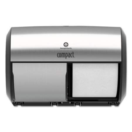 Georgia Pacific Professional Compact Coreless Side-by-Side 2-Roll Dispenser, 11 x 7.4 x 7.4, Stainless Steel (56796A)