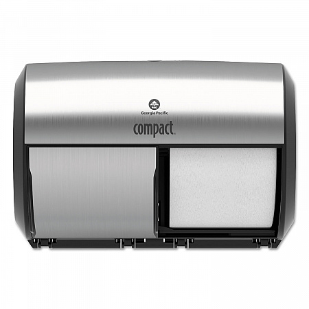 Compact Coreless Side-by-Side Double-Roll Tissue Dispenser, 11 x 7.38 x 7.38, Stainless Steel (56796A)