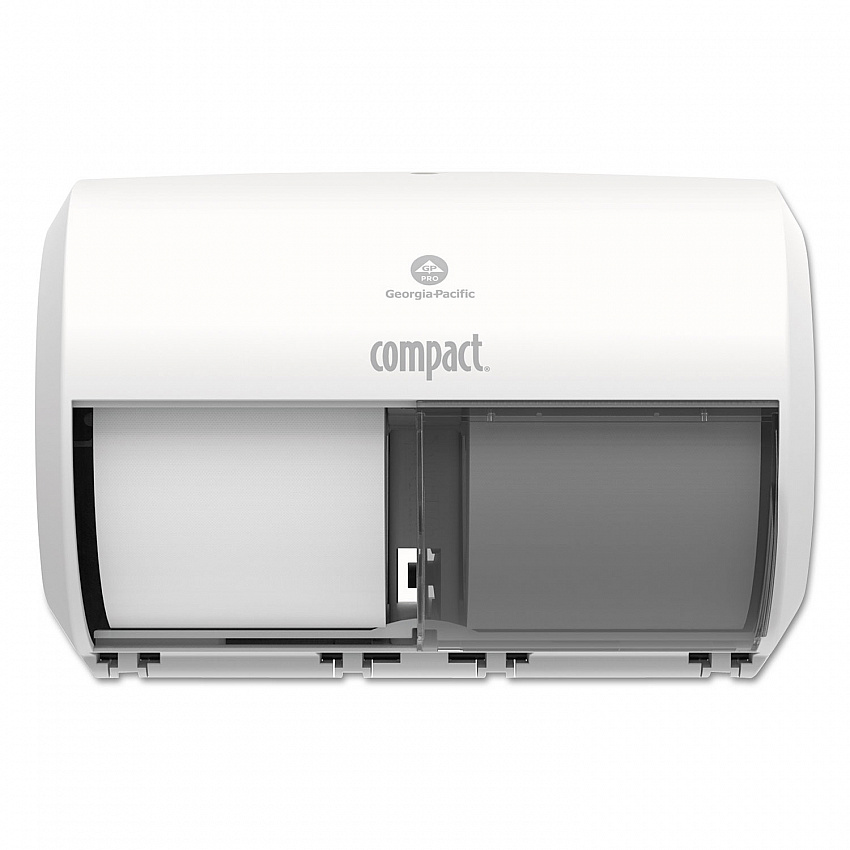 Compact Coreless Side-by-Side Double Roll Tissue Dispenser, 11.31 x 7.69 x 8, White (56797A)