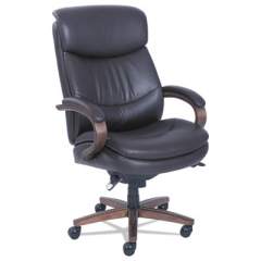 La-Z-Boy Woodbury Big/Tall Executive Chair, Supports Up to 400 lb, 20.25" to 23.25" Seat Height, Brown Seat/Back, Weathered Sand Base (48961B)