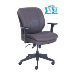 SertaPedic Cosset Ergonomic Task Chair, Supports Up to 275 lb, 19.5" to 22.5" Seat Height, Gray Seat/Back, Black Base (48967B)