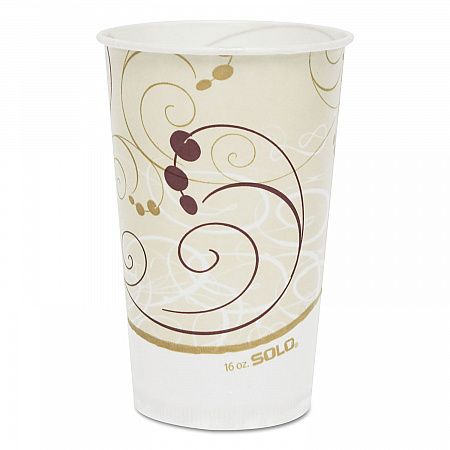 Symphony Treated-Paper Cold Cups, 16 oz, White/Beige/Red, 50/Bag, 20 Bags/Carton (RW16SYM)