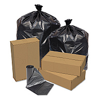 Eco Strong Can Liners, 45 gal, 1.5 mil, 40" x 46", Black, 100/Carton (EC404615K)