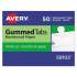 Avery Gummed Reinforced Index Tabs, 1/12-Cut Tabs, White, 0.5" Wide, 50/Pack (59102)