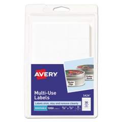 Avery Removable Multi-Use Labels, Handwrite Only, 0.63 x 0.88, White, 30/Sheet, 35 Sheets/Pack, (5424) (05424)
