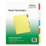 Office Essentials Plastic Insertable Dividers, 5-Tab, Letter (11465)