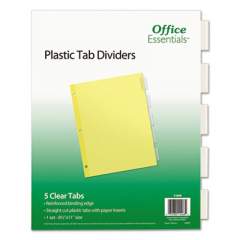 Office Essentials Plastic Insertable Dividers, 5-Tab, Letter (11466)