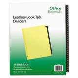 Office Essentials Preprinted Black Leather Tab Dividers, 31-Tab, Letter (11485)