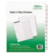 Office Essentials Table 'n Tabs Dividers, 12-Tab, 1 to 12, 11 x 8.5, White, 1 Set (11672)