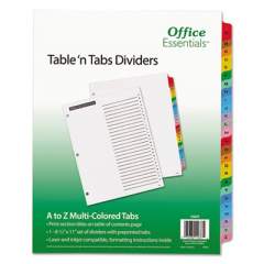 Office Essentials Table 'n Tabs Dividers, 26-Tab, A to Z, 11 x 8.5, White, 1 Set (11677)