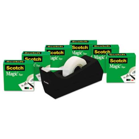 Scotch Magic Tape Desktop Dispenser Value Pack, 1" Core, 0.75" x 83.33 ft, Clear, 6/Pack (810K6C38)