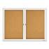Quartet Enclosed Bulletin Board, Natural Cork/Fiberboard, 48 x 36, Silver Aluminum Frame (2364)