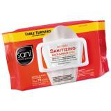 Sani Professional No-Rinse Sanitizing  Multi-Surface Wipes, 9" x 8", White, 72 Wipes/PK, 12/Carton (M30472)