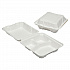 7350016646905, SKILCRAFT Clamshell Hinged Lid ToGo Food Containers, 3 Compartments, 8 x 8 x 3, White, Paper, 200/Box (6646905)