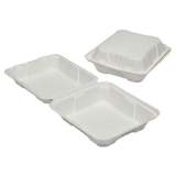 AbilityOne 7350016646908, SKILCRAFT, Clamshell Hinged Lid ToGo Food Containers, 8 x 8 x 3, White, 200/Box