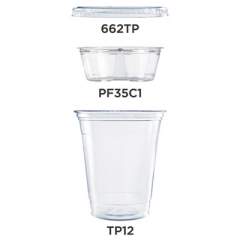 Dart Clear PET Cups with Single Compartment Insert, 12 oz, Clear, 500/Carton (PF35C1CP)