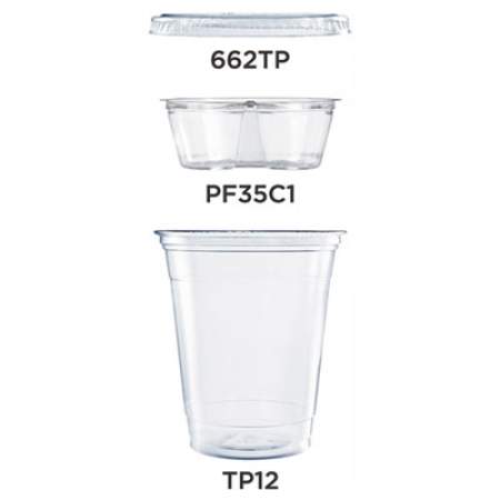 Dart Clear PET Cups with Single Compartment Insert, 12 oz, Clear, 500/Carton (PF35C1CP)
