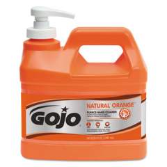 GOJO NATURAL ORANGE Pumice Hand Cleaner, Citrus, 0.5 gal Pump Bottle, 4/Carton (095804)