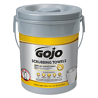 Scrubbing Towels, Hand Cleaning, 2-Ply, 10.5 x 12, Silver/Yellow, 72/Bucket, 6/Carton (639606)