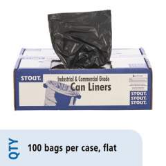 Stout by Envision Total Recycled Content Plastic Trash Bags, 60 gal, 1.5 mil, 36" x 58", Brown/Black, 100/Carton (T3658B15)