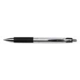 Universal Comfort Grip Ballpoint Pen, Retractable, Medium 1 mm, Black Ink, Silver Barrel, Dozen (15540)