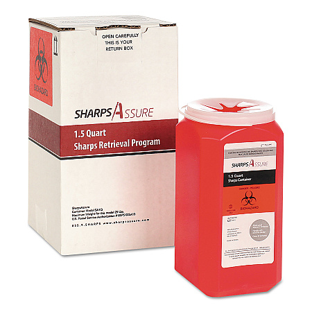 Sharps Retrieval Program Containers, 1.5 qt, Plastic, Red (SC1Q424A1Q)