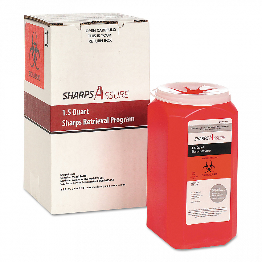 Sharps Retrieval Program Containers, 1.5 qt, Plastic, Red (SC1Q424A1Q)