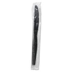 Boardwalk Heavyweight Wrapped Polystyrene Cutlery, Knife, Black, 1,000/Carton (KNIHWPSBIW)