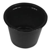 Boardwalk Souffl/Portion Cups, 1 oz, Polypropylene, Black, 20 Cups/Sleeve, 125 Sleeves/Carton (PRTN1BL)