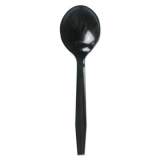 Boardwalk Mediumweight Polystyrene Cutlery, Soup Spoon, Black, 1000/Carton (SOUPMWPSBLA)