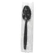 Boardwalk Heavyweight Wrapped Polypropylene Cutlery, Teaspoon, Black, 1,000/Carton (TSHWPPBIW)