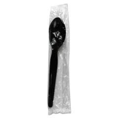 Boardwalk Heavyweight Wrapped Polystyrene Cutlery, Teaspoon, Black, 1,000/Carton (TSHWPSBIW)