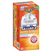 Hefty Ultra Strong Tall Kitchen and Trash Bags, 13 gal, 0.9 mil, 23.75" x 24.88", White, 40/Box, 6 Boxes/Carton (E88338CT)