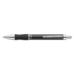 Pentel Client Ballpoint Pen, Retractable, Medium 1 mm, Black Ink, High-Gloss Black/Chrome Barrel (BK910AA)