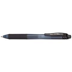 Pentel EnerGel-X Gel Pen, Retractable, Medium 0.7 mm, Black Ink, Black Barrel, Dozen (BL107A)