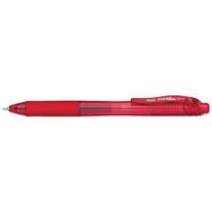 Pentel EnerGel-X Gel Pen, Retractable, Fine 0.5 mm Needle Tip, Red Ink, Red Barrel, Dozen (BLN105B)