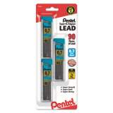 Pentel Super Hi-Polymer Lead Refills, 0.7 mm, HB, Black, 30/Tube, 3 Tubes/Pack (C27BPHB3K6)