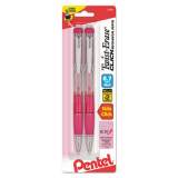 Pentel Twist-Erase CLICK Mechanical Pencil, 0.7 mm, HB (#2.5), Black Lead, Pink Barrel, 2/Pack (PD277TBP2PBC)