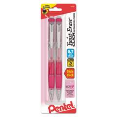 Pentel Twist-Erase CLICK Mechanical Pencil, 0.7 mm, HB (#2.5), Black Lead, Pink Barrel, 2/Pack (PD277TBP2PBC)