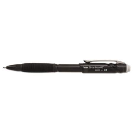 Pentel Twist-Erase GT Pencils, 0.5 mm, HB (#2.5), Black Lead, Black Barrel (QE205A)