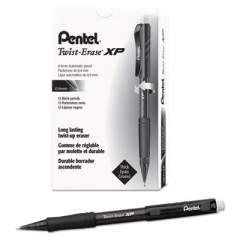 Pentel Twist-Erase EXPRESS Mechanical Pencil, 0.9 mm, HB (#2.5), Black Lead, Black Barrel, Dozen (QE419A)