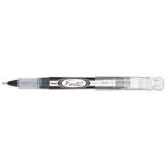 Pentel Finito! Porous Point Pen, Stick, Extra-Fine 0.4 mm, Black Ink, Black/Silver Barrel (SD98A)