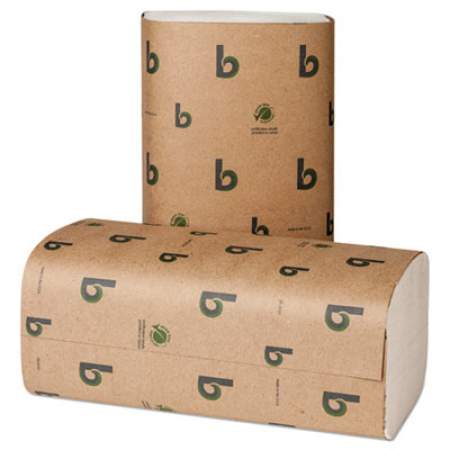 Boardwalk Green Single-Fold Towels, Natural White,9 1/8x10 1/4, 250/Pk,16 Pks/CT (52GREEN)