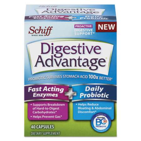Digestive Advantage Fast Acting Enzyme plus Daily Probiotic Capsule, 40 Count (96949EA)