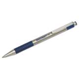 AbilityOne 7520016661051 SKILCRAFT Zebra Ballpoint Pen, Retractable, Fine 0.7 mm, Blue Ink, Stainless Steel Barrel, 2/Pack
